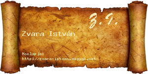 Zvara István névjegykártya